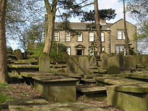 The cemetery behind the Bronte house image