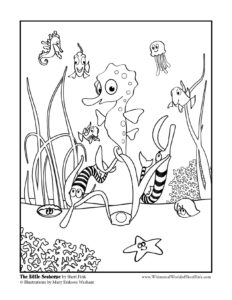 The Little Seahorse Coloring Page 1